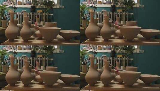 陶瓷制作拉胚高清在线视频素材下载