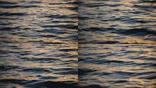 湖面夕阳金色水面波浪波光高清在线视频素材下载