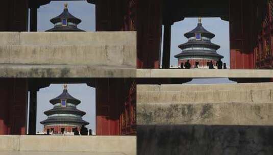 北京天坛祈年殿正面升降镜头高清在线视频素材下载