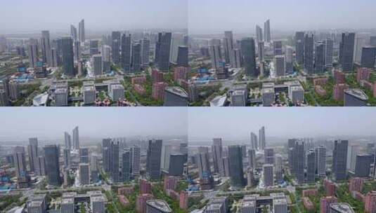 4k 航拍南京中央商务区房地产背景高清在线视频素材下载