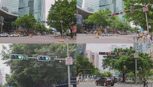 城市交通灯高清在线视频素材下载