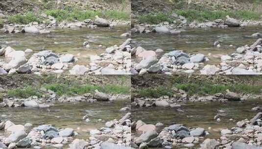 清澈缓缓流动的河流高清在线视频素材下载