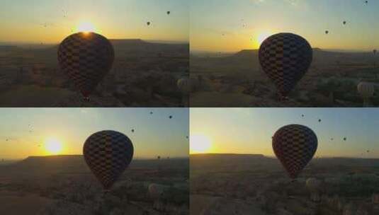 日落时的热气球高清在线视频素材下载