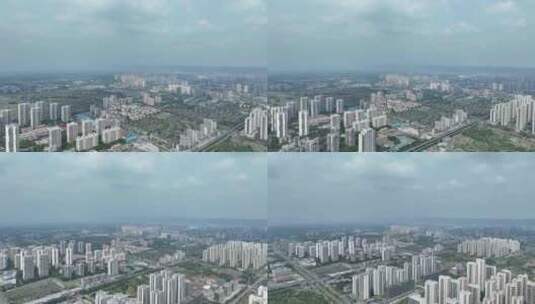 重庆市沙坪坝区大景航拍重庆大学城建筑风光高清在线视频素材下载