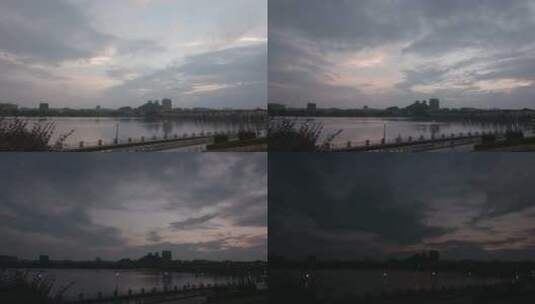 湘江江边河边延时白天黑夜高清在线视频素材下载