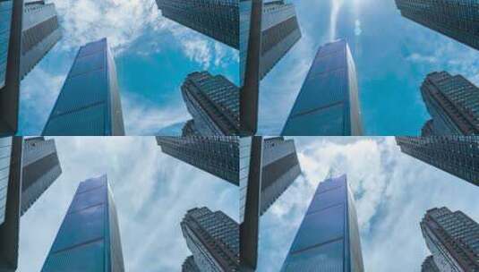 实拍城市摩天大楼天空延时风光摄影高清在线视频素材下载