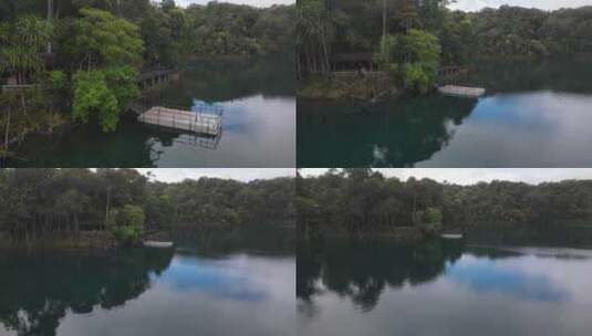 漂浮在湖面上的桥高清在线视频素材下载