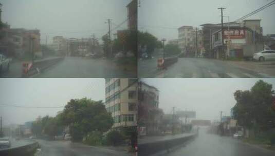 下雨天乡村公路行驶汽车记录仪驾驶第一视角高清在线视频素材下载