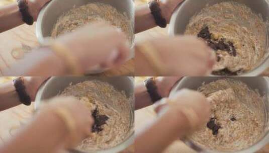 和面 搅拌面粉 做面包高清在线视频素材下载