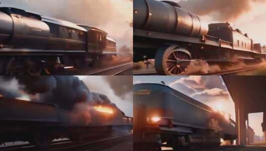 动画火车 扭曲火车 梦幻火车高清在线视频素材下载