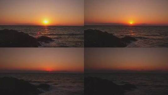 海面的日落高清在线视频素材下载