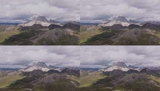 川西雅拉雪山壮观大气自然风光航拍高清在线视频素材下载