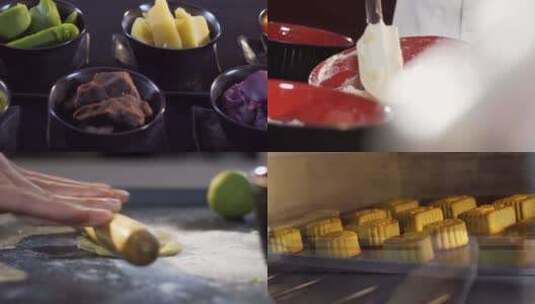 月饼加工制作中秋节美食4K实拍高清在线视频素材下载