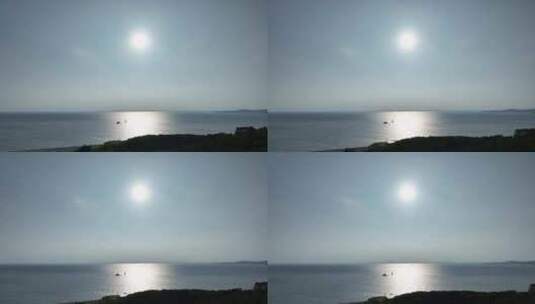 大海航拍海面阳光风光飞向大海天空海洋风景高清在线视频素材下载