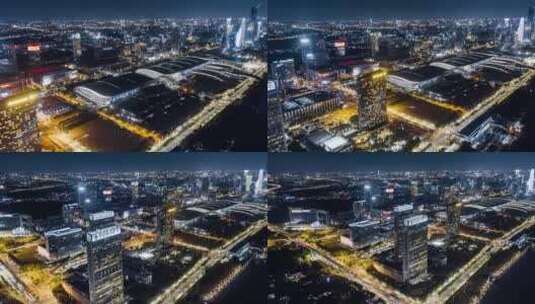 广州城市延时 广州地标cbd航拍高清在线视频素材下载
