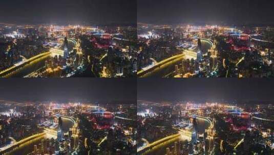 重庆全景夜景航拍延时高清在线视频素材下载