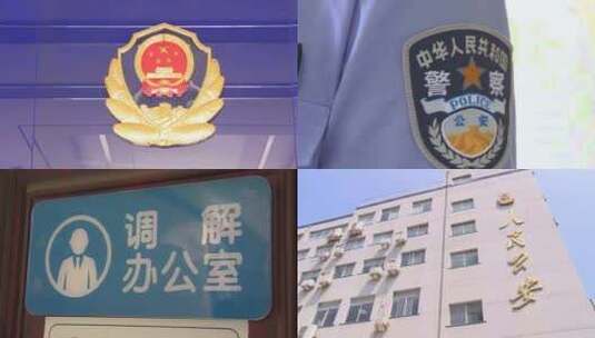 公安 警徽 办案中心高清在线视频素材下载