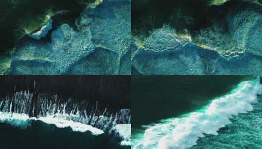 海浪浪花海岸礁石高清在线视频素材下载