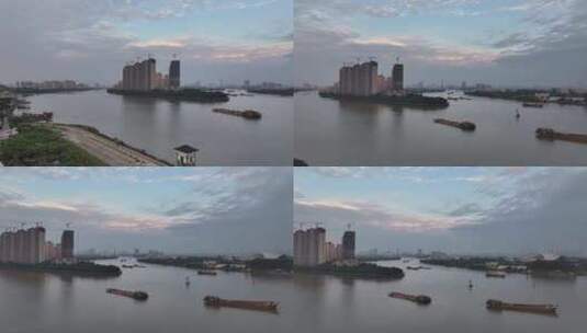 广州番禺区珠江水系高清在线视频素材下载