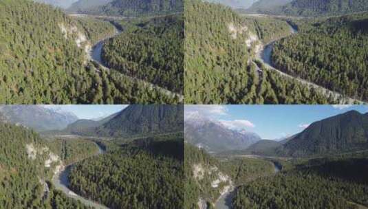林海雪山河流高清在线视频素材下载