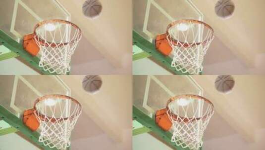 篮球投篮成功进框高清在线视频素材下载