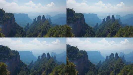 夏天武陵源山区风景高清在线视频素材下载