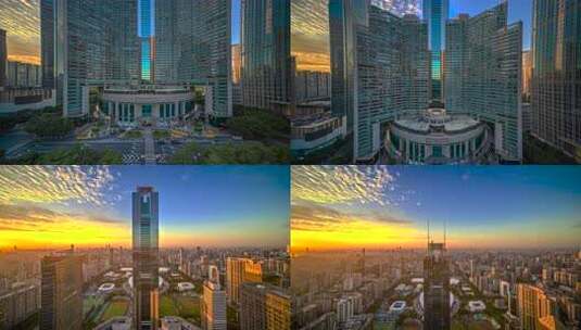 广州珠江新城日出日落高楼景观城市天际线高清在线视频素材下载