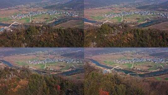 湖北崇阳县乡村航拍高清在线视频素材下载