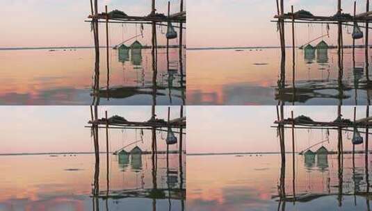 渔船围网渔民海边高清在线视频素材下载