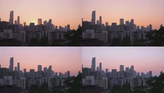 日转夜延时摄影4k广州cbd珠江新城高清在线视频素材下载