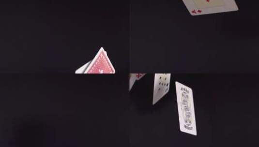 慢镜头拍摄扑克牌掉落高清在线视频素材下载