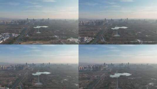 4k城市航拍轴线基础建设高空视角高清在线视频素材下载