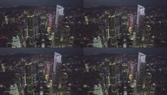 广州CBD珠江新城航拍城市夜景高清在线视频素材下载