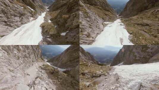 冰河从山上流下来高清在线视频素材下载