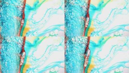 蓝色海浪广阔丙烯颜料透明墨水漂流流体艺术高清在线视频素材下载