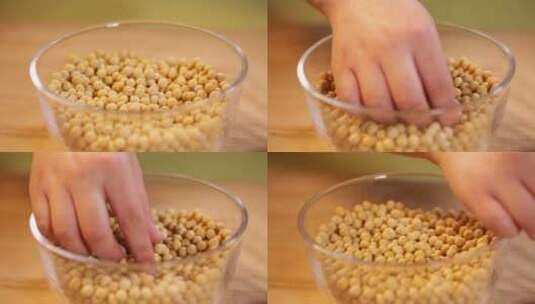玻璃碗装黄豆 (4)高清在线视频素材下载