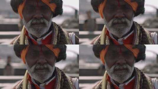 印度人脸上的眼脉轮 高清在线视频素材下载