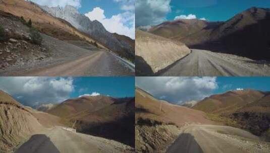 西藏土路视频艰难的交通道路高清在线视频素材下载
