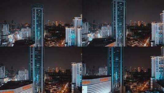上海徐家汇商圈夜景高清在线视频素材下载