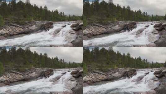 瀑布湍急的水流高清在线视频素材下载