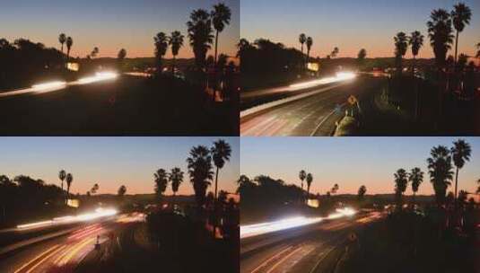 汽车在高速公路上行驶的延时拍摄高清在线视频素材下载