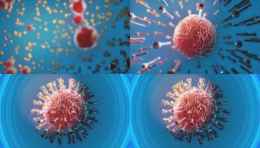 病毒 细胞 细菌 红细胞 肿瘤 癌症高清在线视频素材下载