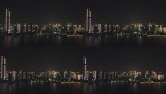 航拍湖北武汉夜景高清在线视频素材下载
