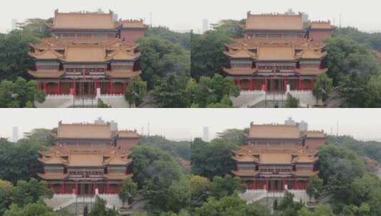 湖南衡阳雁峰寺石鼓书院航拍高清在线视频素材下载