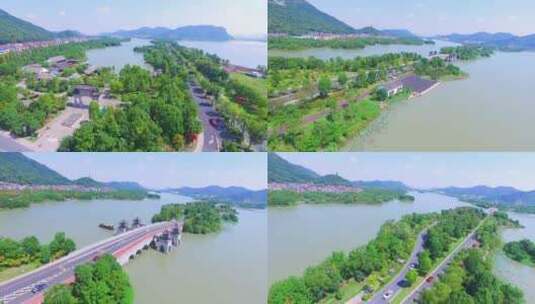杭州湘湖航拍1高清在线视频素材下载