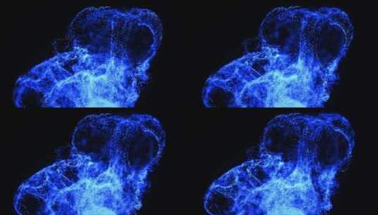蓝色发光粒子波浪黑色夜空唯美科幻动态视频高清在线视频素材下载