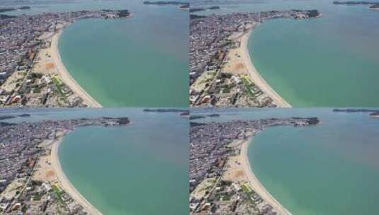 航拍漳州市东山岛南门湾海边城市小镇风景高清在线视频素材下载