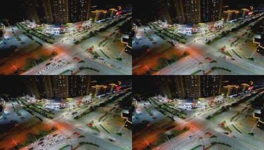 夜景城市路口延时高清在线视频素材下载