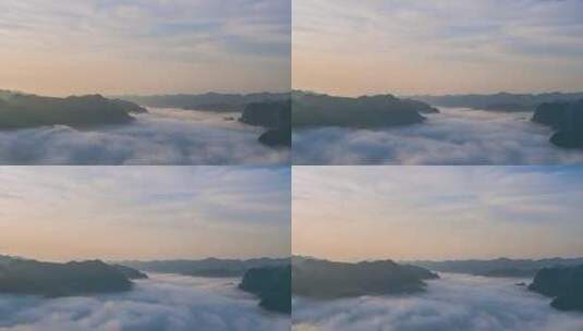 4K实拍清晨自然风光山谷云海延时摄影高清在线视频素材下载