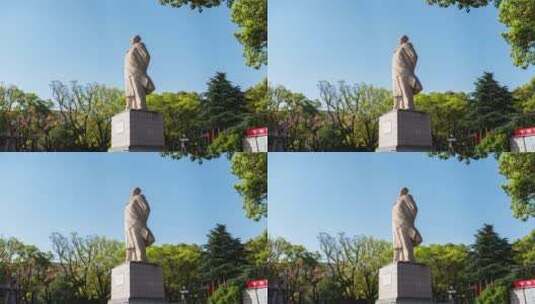 东方红广场毛主席雕像高清在线视频素材下载